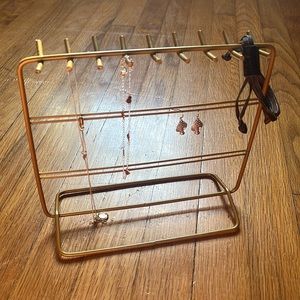 Gold colored jewelry organizer